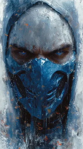Sub Zero из Mortal Kombat, лицо-череп, холодн...