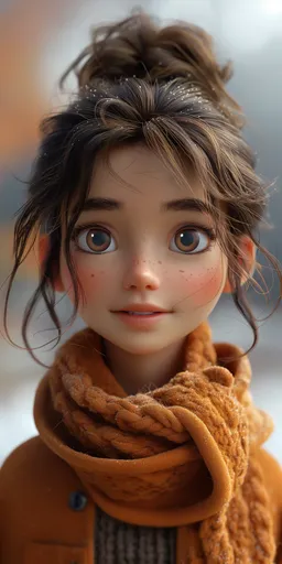 3d-изображение, милая девушка, в стиле Pixar