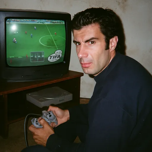 Грубоватое аналоговое фото Luis Figo около 2000 год...