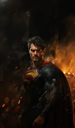 Superman, в динамике, атмосфера тьмы и ужаса...