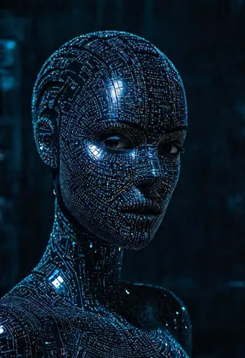Гипердетализированное фото, средний план, murderbot от ...