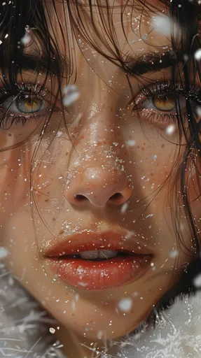 крупный план, в стиле xiaofei yue, снежные сцены, s...