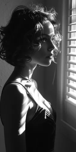 фото в стиле film noir, красивая женщина, в стиле ...